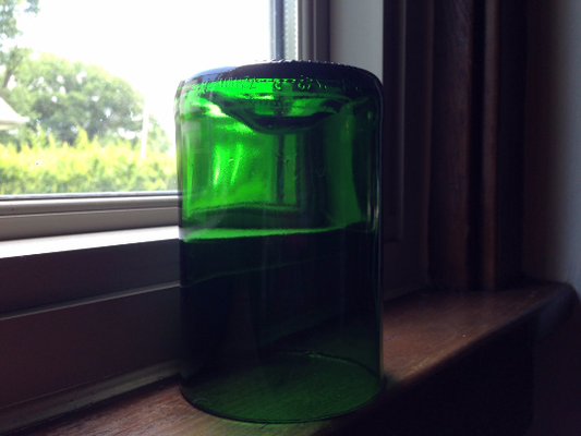 Hand-cut Green Glass Tumbler